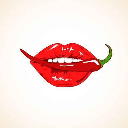 Chilli Branding, Chile Pepper Tattoo, Woman Lips, Traditional Chili, Lip Tattoos, Hottest Chili Pepper, Sketches Simple, Red Hot Chili Peppers, Music Files