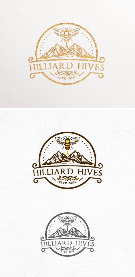 Beehive Logo Design, Honey Company Logo, Logo Honey Design, Honey Graphic Design, Honey Branding Design, Honey Logo Ideas, Honey Typography, Honey Logo Design, Selling Honey