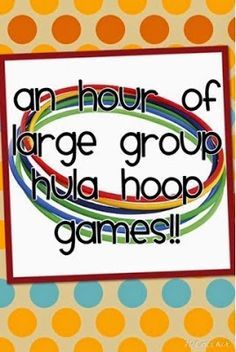 FOR AGES PRESCHOOL AND UP!!! Ok.  So the hubby is planning a retreat for our church and he ... Spacial Awareness Games, Hula Hoop Pass Game, Hula Hoop Pe Games, Hula Hoop Games, Recess Games, Gym Games For Kids, Large Group Games, Hoop Games, Group Games For Kids