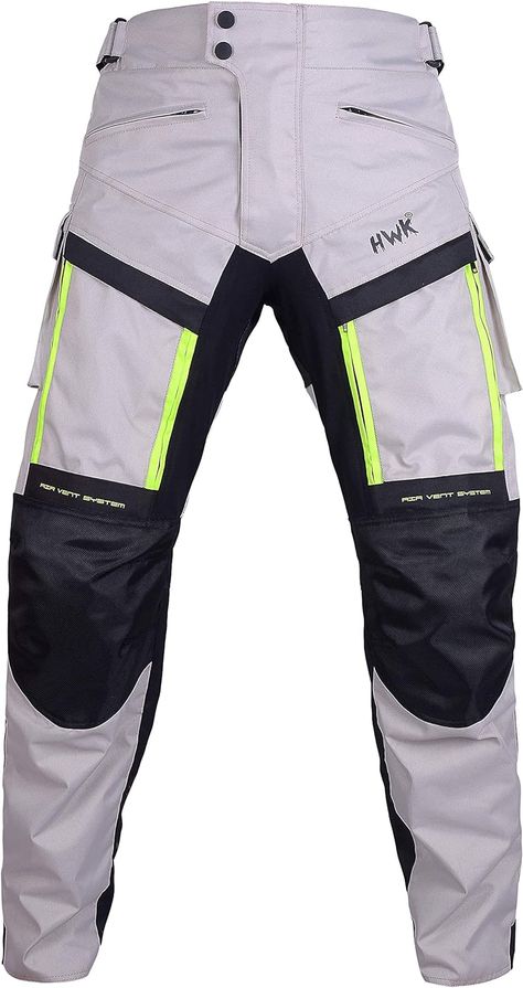 HWK Motorcycle Pants Cargo Pants Work Pants for Men Dirt Bike Adventure Dualsport Racing Riding Rain Waterproof Pant Hi-Vis 4-Season Armored All-Purpose (Waist32''-34'' Inseam34'') Silver, Pants & Chaps - Amazon Canada Work Pants For Men, Bike Adventure, Motorcycle Chaps, Motocross Pants, Motorcycle Jeans, Motorcycle Shoes, Bike Pants, Motorcycle Pants, Mens Work Pants