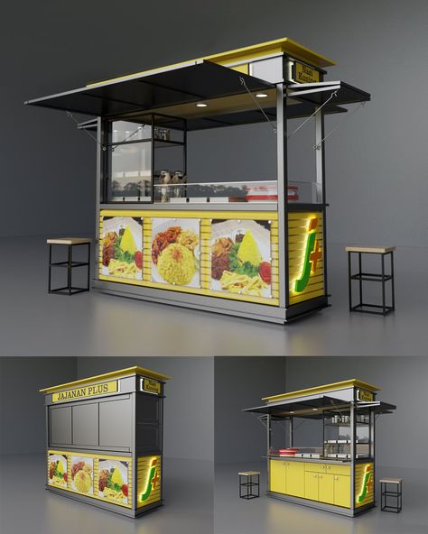 Street Food Stall Design, Coffee Booth, Food Court Design, Outdoor Restaurant Patio, Salad Shop, Gerobak Dorong, Food Stall Design, Container Restaurant, Outdoor Restaurant Design