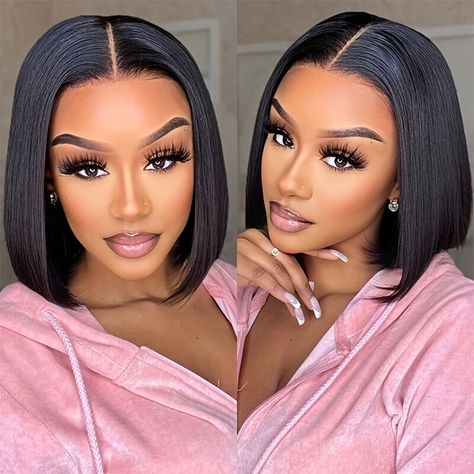 Highlight Bob, 12 Inch Hair, Lace Frontal Bob, Natural Human Hair, Frontal Hairstyles, Straight Bob, Pixie Cut Wig, Straight Lace Front Wigs, Short Bob Wigs