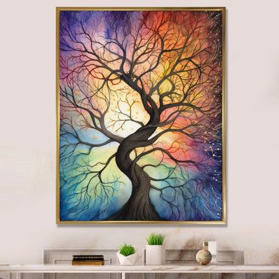 This beautiful "Majestic Tree Symphony In The Sky" Wall art is printed on premium quality cotton canvas using the finest fade-resistant ink. With options like Wrapped Canvas, Floater Framed, and Picture Framed Wall Art, we offer a versatile range to cater to your unique aesthetic preferences. The Wrapped Canvas Art is stretched tautly over a sturdy wooden frame, giving your artwork a sleek, borderless appearance. For those who desire a touch of elegance and depth, our floater-framed canvas art i Paintings Of Trees Acrylic, Painted Pictures, Majestic Tree, Sky Wall Art, Tree Painting Canvas, Tree Paintings, Decorative Gourds, Tree Artwork, Sky Landscape