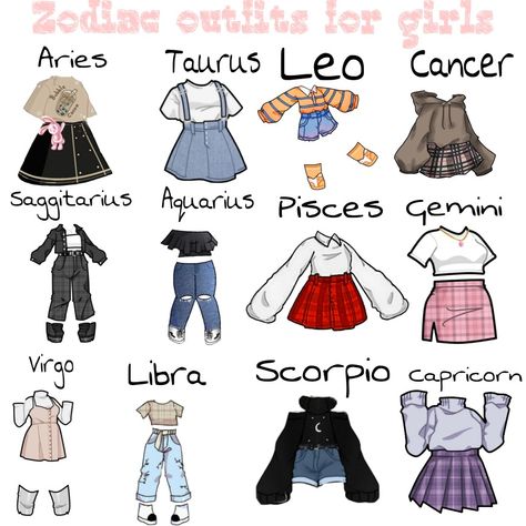 Zodiac Signs Outfits Drawing, Libra Aesthetic Outfit, Taurus Aesthetic Outfit, Clothes Ideas Drawing, Libra Outfits, Zodiac Signs Outfits, Virgo Outfits, Zodiac Outfits, Star Clothes