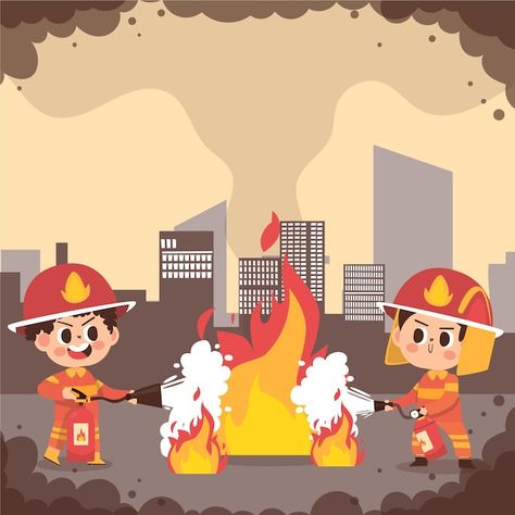 Fire station Vectors | Free download English Learning Books, Vector Free Download, Fire Safety, Fire Station, Firefighter, Graphic Resources, Vector Free, Fictional Characters, Art