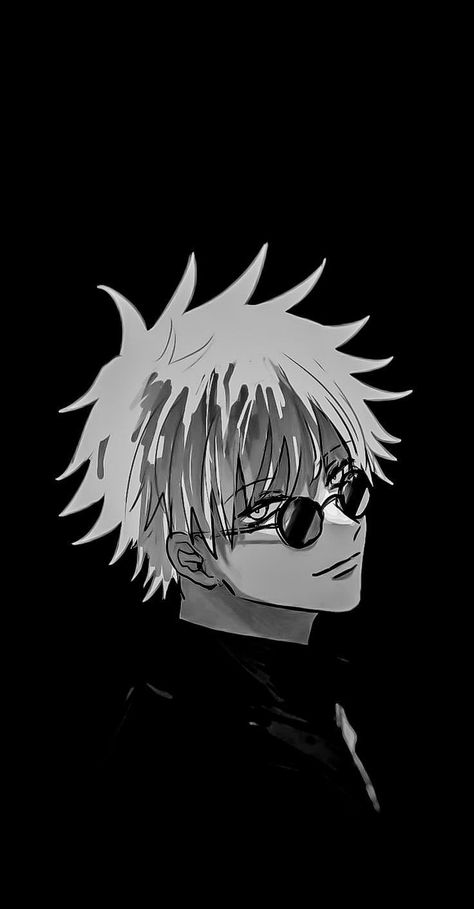 Gojo Black And White, Gojo Black, Gojo Satoru, Anime Pfp, White Hair, Demon Slayer, Wallpapers, Black And White, Hair