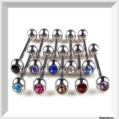 10Pcs Stainless Steel Lots Mixed Logo Ball Tongue Bars Rings Barbell Piercing by Magandaisa on Etsy Tongue Bars, Barbell Piercing, Silver Nose Ring, Bar Ring, Tongue Rings, Nose Rings Hoop, Nose Hoop, Lip Ring, Jewelry Picture