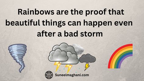 Rainbows are the proof that beautiful things can happen even after a bad storm #quotes #storm #rainbow #fyp #viral After The Storm Quotes, Storm Quotes, Bad Storms, After The Storm, A Bad, Beautiful Things, Rainbow, Canning, Quotes