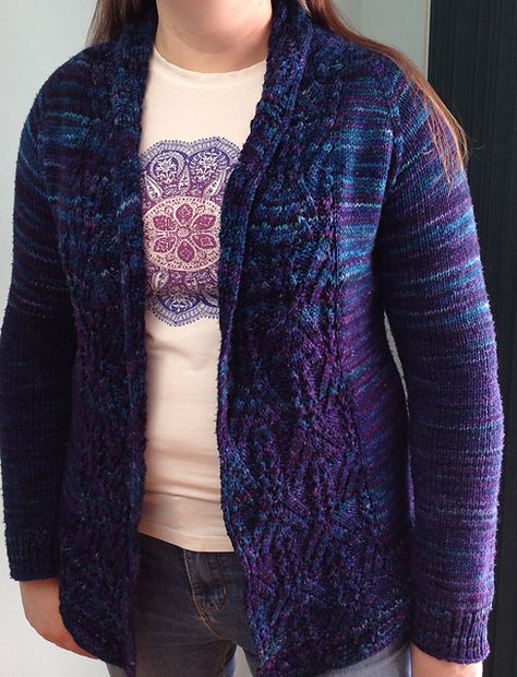 Recoleta by Joji Locatelli, knitted by Lesleymillag | malabrigo Rios in Whale's Road Joji Locatelli, Different Seasons, Cardigan Jacket, The Ocean, Knit Cardigan, Cardigans, Jackets & Coats, Road, How To Wear