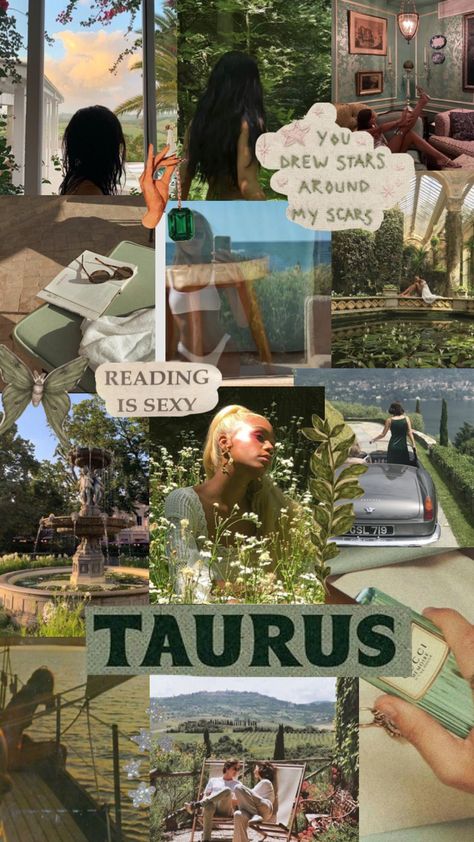 #taurusaesthetic #taurus #aesthetic #moodboard #collage #tauruscore Taurus Luxury Aesthetic, Taurus Collage Wallpaper, Taurus Collage, Taurus Rising Aesthetic, Taurus Moodboard, Taurus Core, Pisces + Core + Aesthetic, Taurus Fashion, Taurus Journal