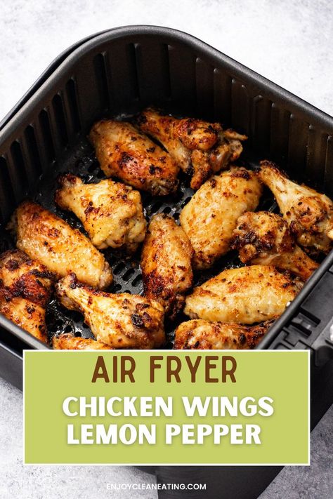 Chicken Wings Lemon Pepper Chicken Wings Lemon Pepper, Lemon Pepper Wings Air Fryer, Wings Air Fryer Recipe, Wings Lemon Pepper, Lemon Pepper Chicken Wings Recipe, Wings Air Fryer, Air Fry Chicken Wings, Easy Cheap Dinner Recipes, Lemon Pepper Chicken Wings