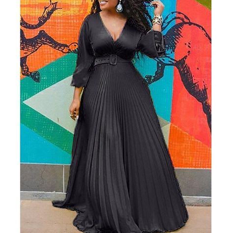 "Great dress! Prefect for me!" - Charity H. Pleated Dress Long, Long Sleeve Long Dress, High Waist Maxi Dress, Sleeve Long Dress, Long Sleeve Chiffon Dress, Colorful Maxi Dress, Muslim Dress, Maxi Robes, Vestidos Vintage