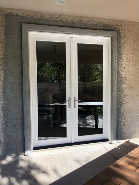 Replace a Window with New French Doors - Window Fits Replace Window With French Doors, White French Doors Patio Exterior, Exterior French Doors Patio, French Doors To Deck, French Doors Patio Exterior, Black French Doors, French Door Windows, White French Doors, Installing French Doors