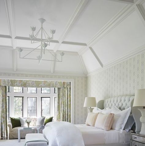 Owners Bedroom, Family Compound, Millwork Details, English Tudor, Interior Bedroom, Primary Bedroom, Bedroom Paint Colors, Stylish Bedroom, Coffered Ceiling