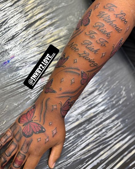 🦋 Lower Arm Half Sleeve ❌ No Neck Tattoos 📍 New Ink Tattoo Shop #newink #shreveporttattooartist #bossiertattooartist #femaletattooartist #tattoos #halfsleeve Baddie Half Sleeve Tattoo, Half Arm Sleeve Tattoo For Women Forearm, Female Forearm Tattoo Ideas Half Sleeves, Christian Tattoo Sleeve Women, Arm Sleeves Women Tattoo, Half Arm Sleeve Tattoo, Arm Sleeve Tattoos For Women, Luxury Room Bedroom, Half Sleeve Tattoos