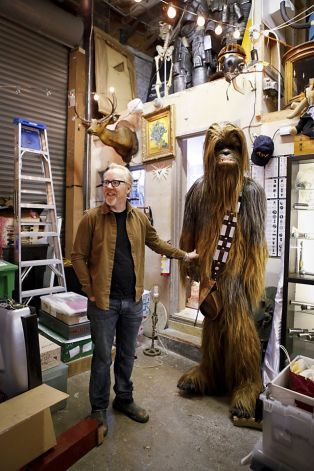 Everyone loves a Wookiee, Savage says, displaying his cherished Chewbacca costume in the Cave. He goes as Chewbacca - or whatever else comes to mind - to places like the Comic-Con. Photo: Russell Yip, The Chronicle Chewbacca Costume, Workshop Inspiration, Adam Savage, Secret Lair, Mission District, The Cave, Child Actors, Popular Shows, Star Wars Episodes