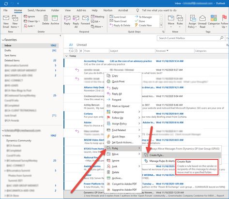 Clean Up Your Microsoft Outlook Inbox by Creating Rules Outlook Tips, Office Girl, Outlook Email, Work Organization, Organization Help, Microsoft Outlook, Clean Up, Stuff To Do, Microsoft