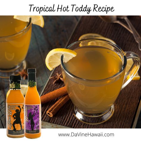 Tropical Hot Toddy Recipe - Da Vine Hawaii Whiskey Punch, Toddy Recipe, Hot Toddies Recipe, دورة شهرية, Hot Cocktails, The Cookie Rookie, Cookie Rookie, Spiced Cider, Hot Toddy