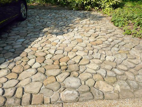 River stone parking area. Stone Parking Area, Parking Area, River Stones, Small House, Photo Gallery, Springs, Take A, Photo Galleries, Repair