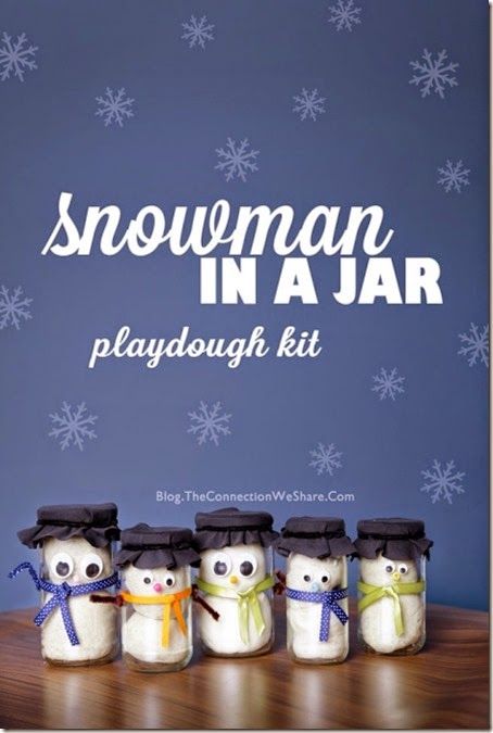 Diy Gifts In A Jar, Gifts In A Jar, Mason Jar Gifts Diy, Playdough Kit, Diy Schneemann, Mason Jar Christmas Gifts, Playdough Kits, Snowman Gifts, Jar Ideas