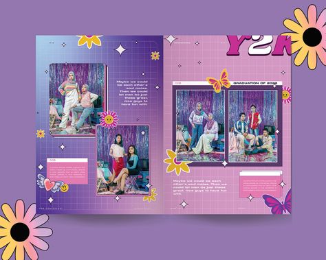 Y2k Yearbook, Y2k Magazine, Magazine Projects, Kpop Y2k, Scrapbook Themes, Yearbook Themes, Desain Editorial, Viking Woman, Magazine Layout Design