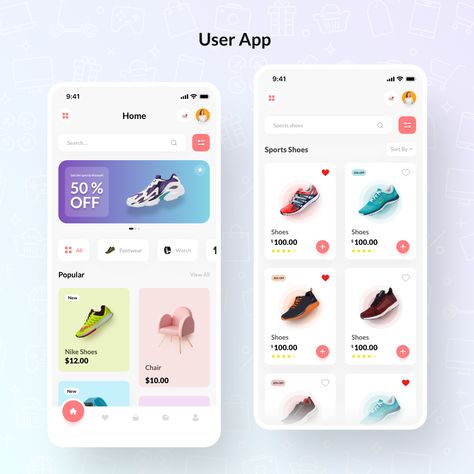 Hello folks!! This is our new #eCommerce #mobileapp UI kit that contains mobile app UI (user app), and #dashboard design. Hope you like it. Cool Ecommerce Design, Web And Mobile Design, App Design Shopping, Ux Design Inspiration Mobile, Ecommerce Mobile Design, Mobile Ecommerce Design, User Interface Design Mobile App, Mobile Apps Designs, Ecommerce Mobile App Design