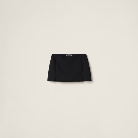 Black Grain de poudre miniskirt | MIU MIU Hair Accessories Collection, Miniskirt Outfits, Mesh Skirt, Corduroy Skirt, Chiffon Skirt, Metallic Logo, Hair Accessories For Women, Skirt Outfits, Luxury Outfits