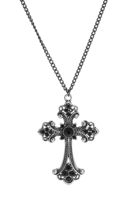 Emo Necklace, Cross Necklace Black, Black Cross Necklace, Emo Jewelry, Clothing Templates, Accessory Inspo, Vampire Goth, Gothic Crosses, Romantic Goth