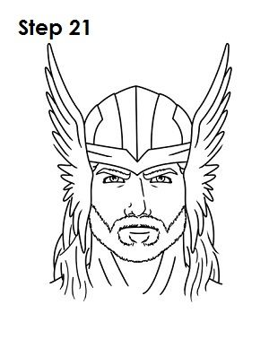 Draw Thor Step 21 Iron Man Drawing Easy, Easy Pen Drawing, Thor Drawing, Loki Drawing, Iron Man Drawing, Thor Art, Face Outline, Disney Art Drawings, Art Hobbies