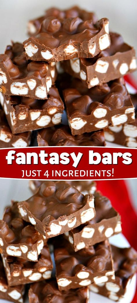 These sensational Fantasy Bars take just 5 minutes and 4 ingredients! Supremely decadent, these easy bars have a fudge like consistency and rich, chocolate flavor. It's the ultimate combination of chocolate, peanut butter, and butterscotch that really takes this recipe over the top! // Mom On Timeout #recipe #dessert #desserts #sweets #chocolate #peanutbutter #butterscotch #Christmas #recipes #momontimeout Fantasy Bars, Easy Bars, Chocolate Fantasy, Dessert Halloween, Simple Desserts, Easy Candy Recipes, Mom On Timeout, Candy Recipes Homemade, Christmas Candy Recipes