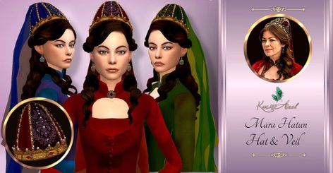 Sims 4 Cc Ottoman Empire, Hat Veil, Kösem Sultan, Tudor Era, The Ottoman Empire, Tudor History, Cc Sims, Ottoman Empire, Sims 4 Cc