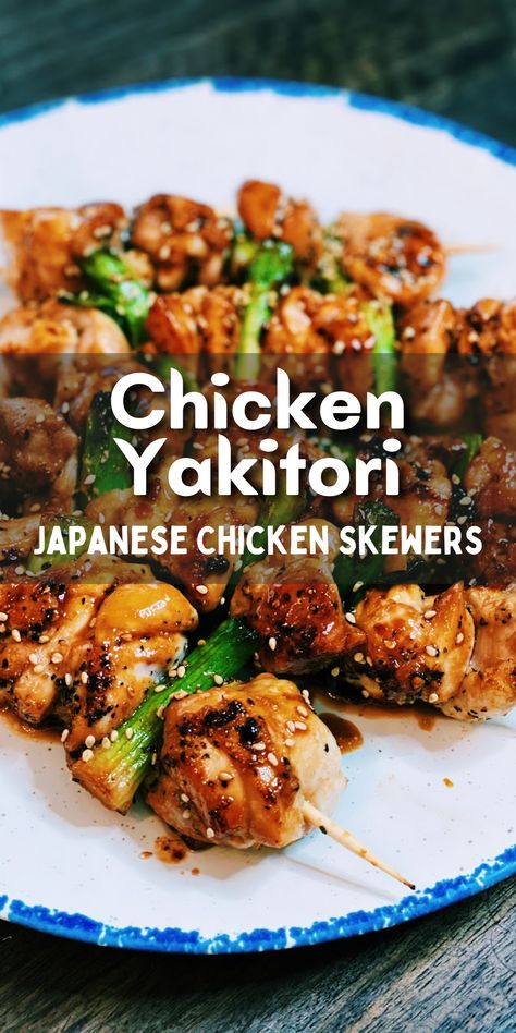 Japanese Chicken Kabobs, Japanese Yakitori Chicken, Dinner Recipes Japanese Meals, Chicken Yakitori Skewers, Japanese Sesame Chicken Recipe, Easy Authentic Japanese Recipes, Easy Japanese Chicken Recipes, Japanese Grilled Chicken, Japanese Entree Recipe