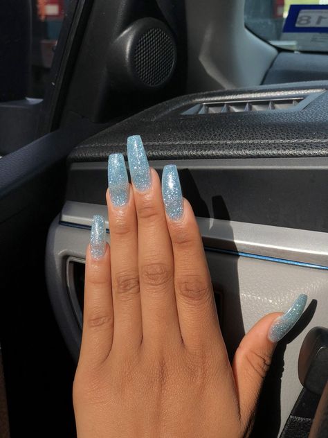 Blue Nails Ideas, Blue Glitter Nails, Blue Nail, Jelly Nails, Nail Designs Glitter, My Nails, Artificial Nails, Blue Glitter, Perfect Nails