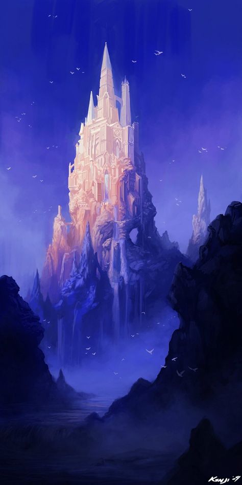 Animation Backgrounds - Album on Imgur Fantasy Realm, Heroic Fantasy, Castle In The Sky, Fantasy City, Fantasy Castle, Fantasy Setting, Fantasy Places, A Castle, Fantasy Art Landscapes