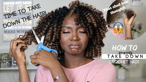 How To Properly Take Down Crochet Hair | Natural Hair [Video] - https://blackhairinformation.com/video-gallery/properly-take-crochet-hair-natural-hair-video/ New Black Hairstyles, Healthy Hair Regimen, Natural Hair Salons, Shampoo For Curly Hair, Hair Remedies For Growth, Spiral Curls, Natural Afro Hairstyles, Hair Regimen, Healthy Natural Hair