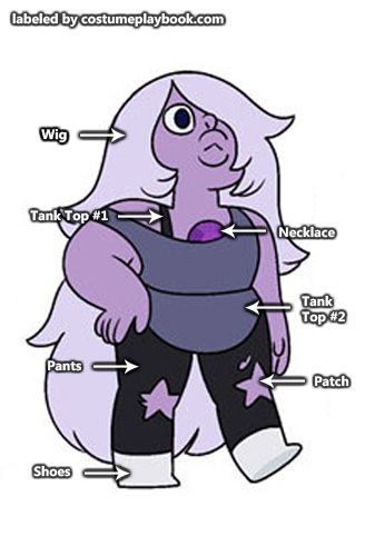 cosplay - amethyst - steven universe More Steven Universe Amethyst Cosplay, Steven Universe Halloween Costumes, Amethyst Costume, Steven Universe Halloween, Cheeseburger Backpack, Steven Universe Costume, Cosplay Materials, Weeping Angel Costume, Steven Universe Amethyst