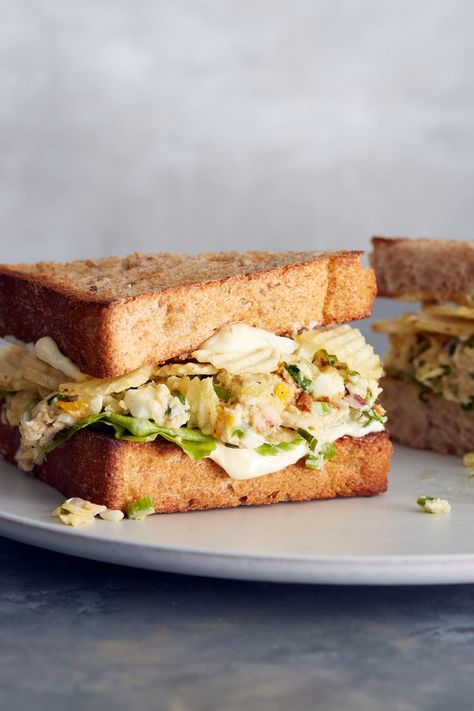 A Childhood Favorite, a Tuna Salad Sandwich With Chips - The New York Times Sandwich With Chips, Easy Cheap Dinner Ideas, Salt And Vinegar Potatoes, Best Tuna Salad, Cheap Dinner Ideas, New York Times Cooking, Tuna Salad Sandwich, Easy Cheap Dinners, Tuna Sandwich