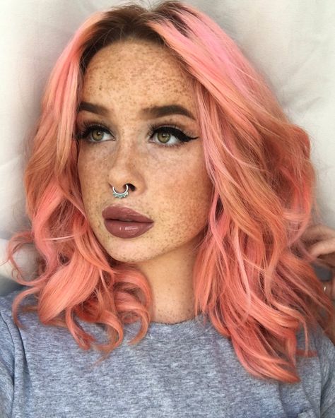 @pixlecat on Twitter, beautiful hair color Manicure Techniques, Blorange Hair, Blond Hairstyles, Lush Hair, Coral Hair, Hair Tricks, Nails Pastel, Balayage Technique, Vivid Hair Color