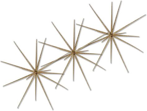 Amazon.com: Queens of Christmas STBST-15-GO-3PK Starburst Ornament, Gold : Home & Kitchen Mid Century Christmas, Glitter Ornaments, Hanging Ornaments, Christmas Home, Home Kitchen, Accent Decor, Mid Century, Glitter, Queen