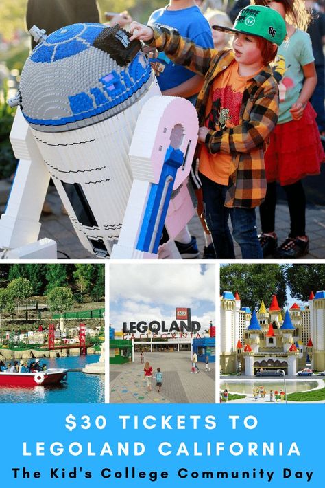 Are you planning a visit to LEGOLAND California?  Get $30 Tickets to LEGOLAND California on March 4, 2018 in honor of The Kid's College Community Day in Carlsbad, California. #familytravel #travel #legoland Equador Travel, California With Kids, Tumblr Travel, Cyprus Travel, Austin Travel, Used Legos, Legoland California, Hiking Places, Travel Printables