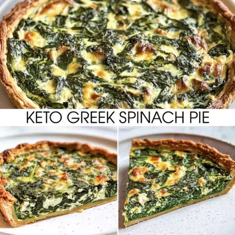 Spinach Pie Greek Spanakopita, Greek Spinach Pie Spanakopita, Spinach Pie Recipe, Greek Spanakopita, Keto Greek, Keto Easy Recipes, Greek Spinach, Greek Spinach Pie, Whole 30 Keto