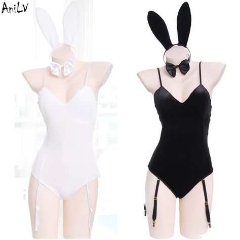 AniLV Bar Nightclub Bunny Girl Bodysuit Swimsuit Costume Beach Student Rabbit Ears one-piece Costume Jumpsuit, Mode Kawaii, Women Cosplay, Bunny Outfit, Girls Sleepwear, Cat Woman Costume, Cute Lingerie, Lingerie Outfits, Bunny Ears