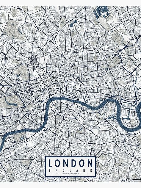 "London City Map of England - Coastal" Poster for Sale by deMAP | Redbubble London Map Aesthetic, City Maps Illustration, London City Map, Map Of England, Jojo Wallpaper, Maps Aesthetic, Memories Book, England Aesthetic, Travel Scrapbook Pages