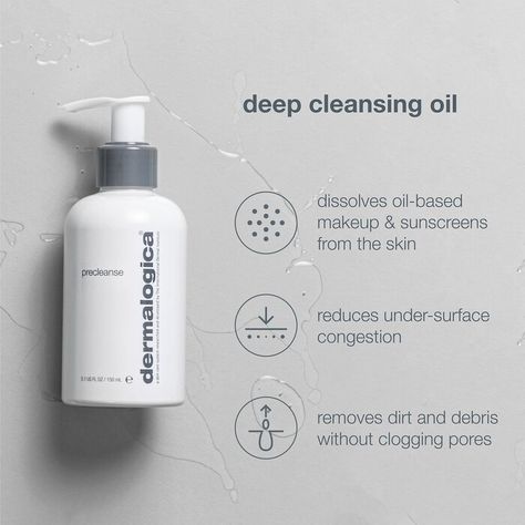 Dermalogica Facial, Dermalogica Precleanse, Dermalogica Skin Care, Esthetician Quotes, Double Cleanse, Deep Cleansing Oil, Skincare Branding, Cleansing Face, Favorite Skincare Products