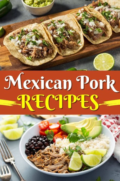 Try these authentic Mexican pork recipes for dinners that are sure to please! From carnitas to burritos to tacos, everyone will love these dishes. Authentic Mexican Pork Recipes, Mexican Recipes With Pork, Pork Mexican Recipes, Pork Tacos Mexican, Pork For Tacos, Pork Mexican, Sirloin Roast Recipes, Pork Loin Recipes Oven, Mexican Pork Recipes