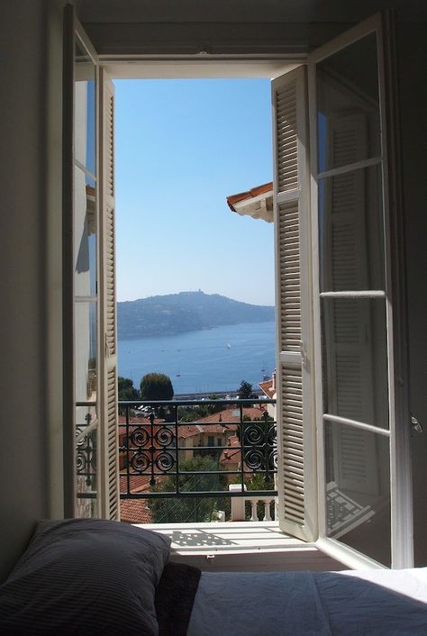 Cote D Azur, Nice, France Looking Out The Window, Paris Apartments, Nice France, Window View, Dream Apartment, Open Window, Through The Window, European Summer, French Riviera