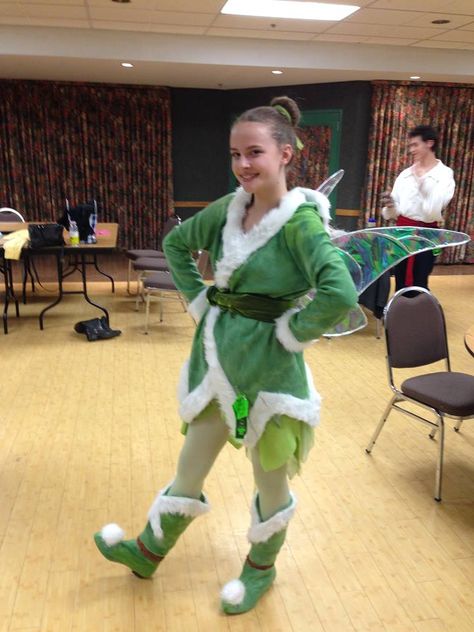 My daugher wearing the Winter Tinkerbell costume I made Tinkerbell Winter Costume, Winter Tinkerbell, Peter Pan Halloween, Tinkerbell Cosplay, Tinkerbell Costume, Winter Costume, Disney Halloween Costumes, Disney Bounding, Halloween Costumes Friends