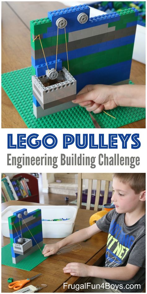 Combine science and LEGO® building in this fun STEM engineering challenge for kids!  Can you build a LEGO® pulley system that makes it easier (less work) to lift a load of pennies? This post contains Amazon affiliate links. We lifted pennies in our LEGO® pulley system, but anything with some weight would work – marbles, … Lego Zipline Instructions, Simple Machines For Kids, Lego Engineering, Lego Learning, Stem Building, Building Challenge, Mechanical Advantage, Lego Challenge, Lego Club