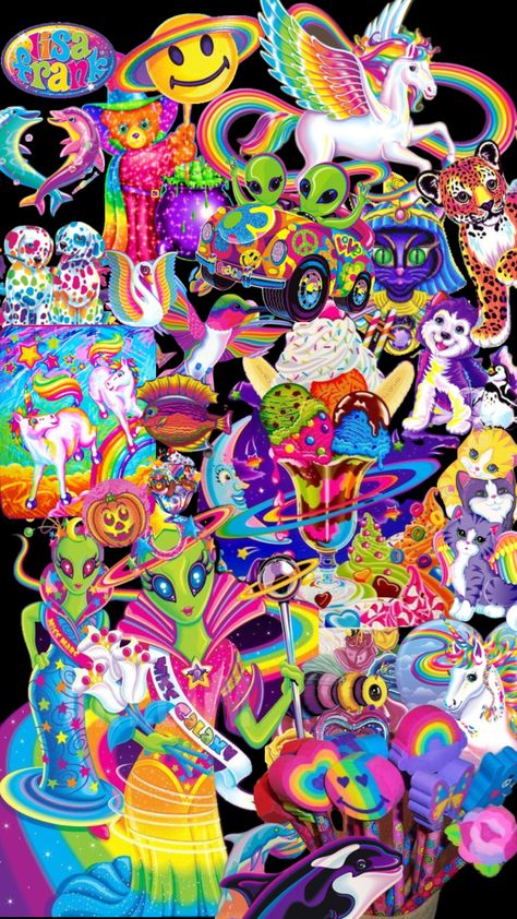 Lisa Frank #lisafrank #rainbow#colorful Lisa Frank Wallpaper, Lisa Frank Aesthetic, Frank Aesthetic, Frank Wallpaper, Iphone Homescreen Wallpaper, Rainbow Aesthetic, Rainbow Brite, Lisa Frank, Homescreen Wallpaper