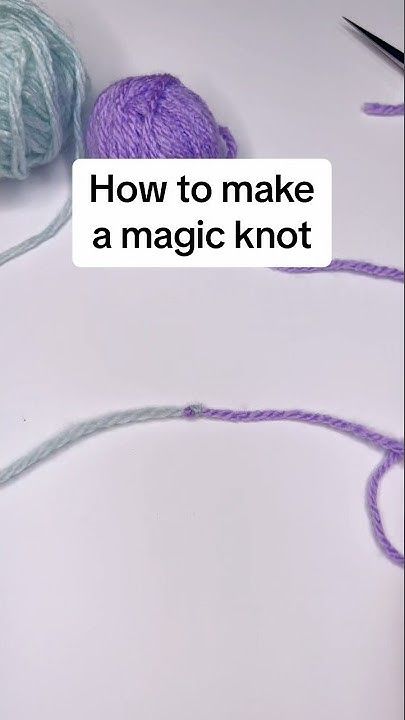 How to make a magic knot for invisible yarn joining #crochet #yarn - YouTube Magic Join Crochet, Invisible Knot Knitting, Yarn Knots Ties, How To Join Yarn With The Magic Knot, Tying Two Yarns Together, Knot Yarn Together, Magic Knot Tutorial, Tie Yarn Together, Join Crochet Yarn